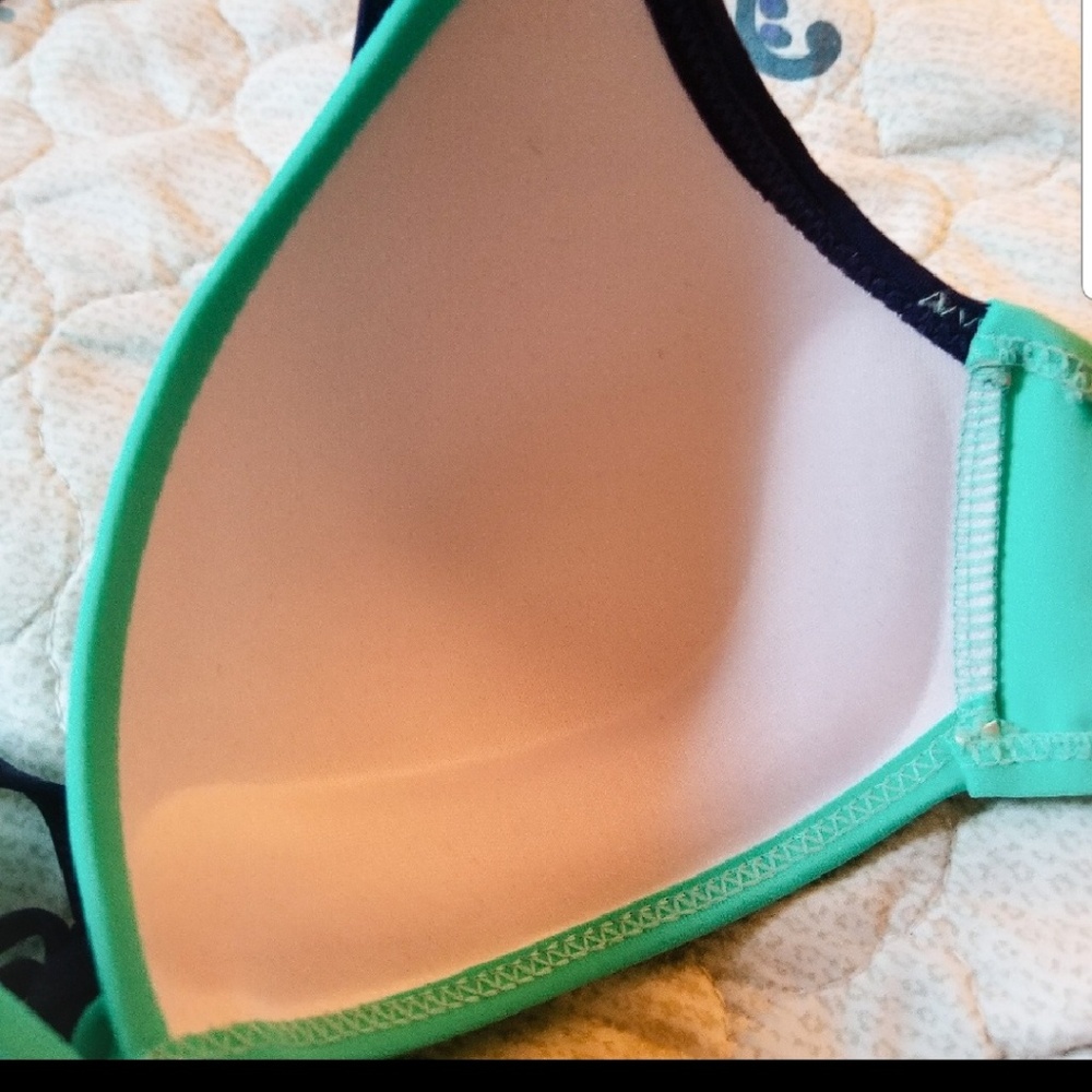 🍒 SALE! 1 LEFT! Hot Pink/Navy Wrap Bikini! - Picture 2 of 2